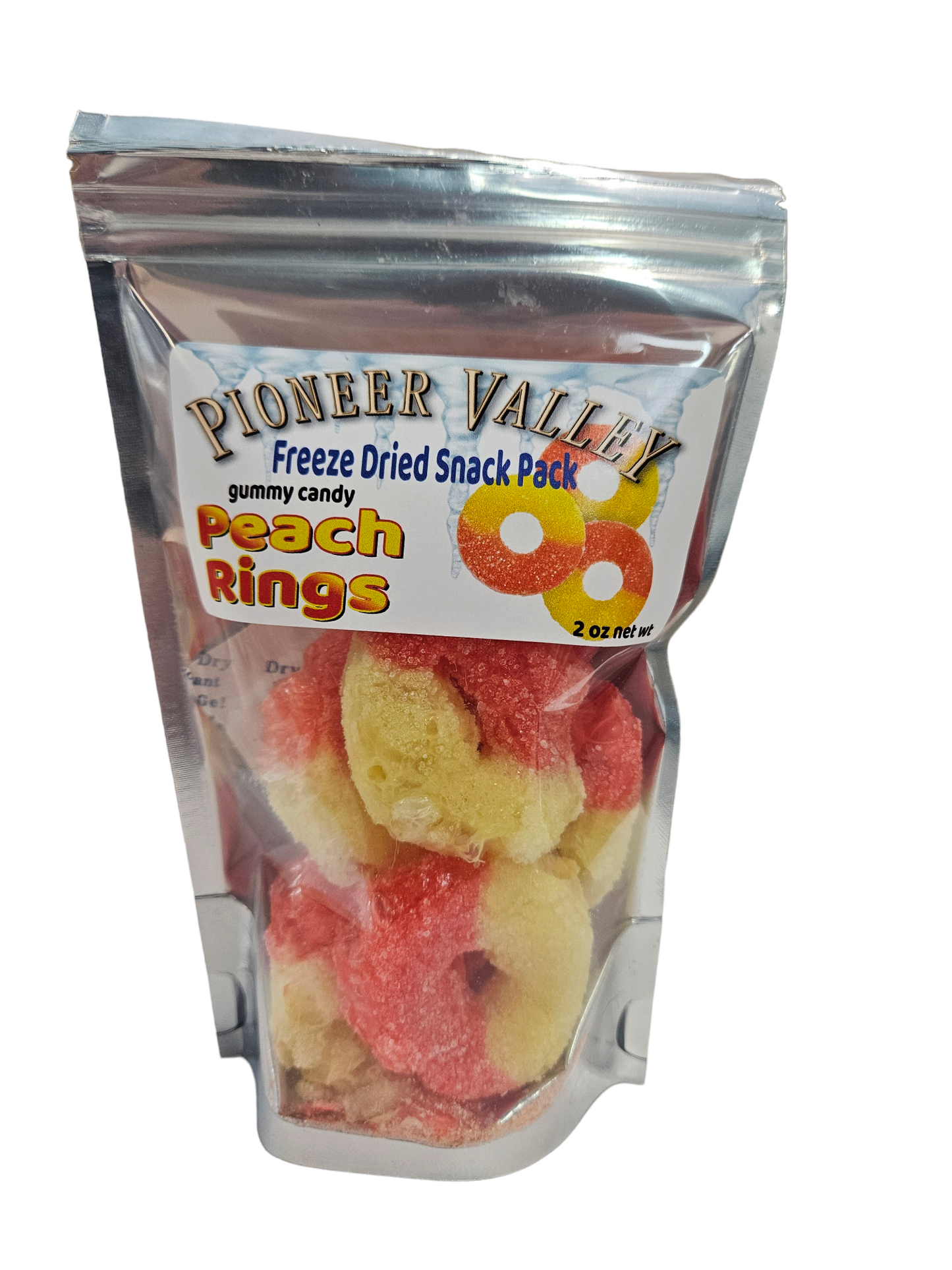 Gummy Peach Rings - freeze dried