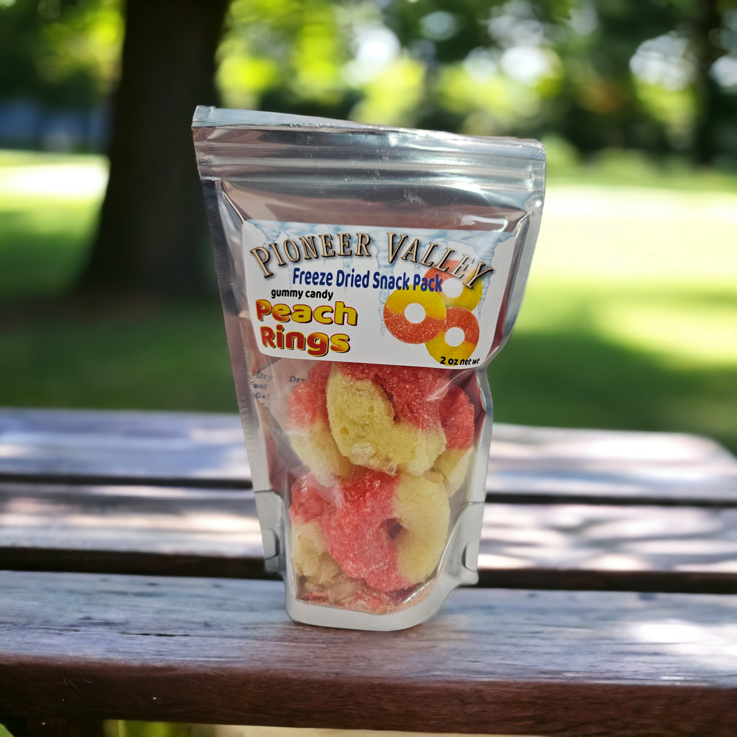 Gummy Peach Rings - freeze dried