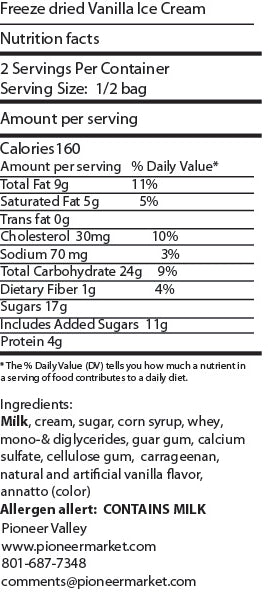 Vanilla Ice Cream, freeze dried
