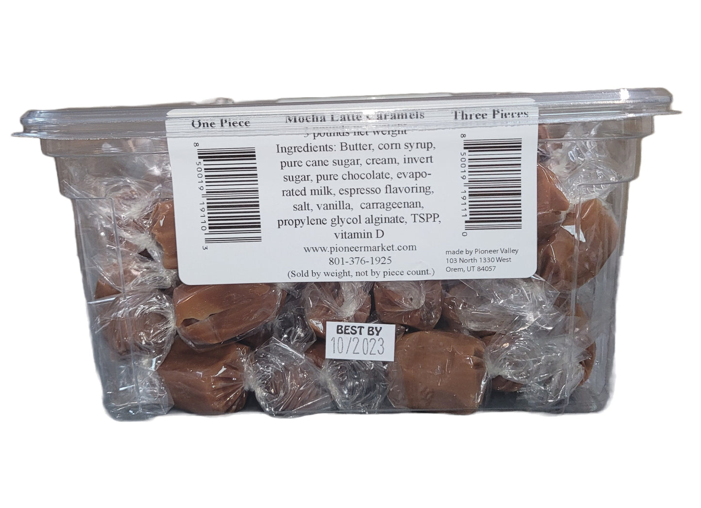 Mocha Latte Caramels - 3lb Tub