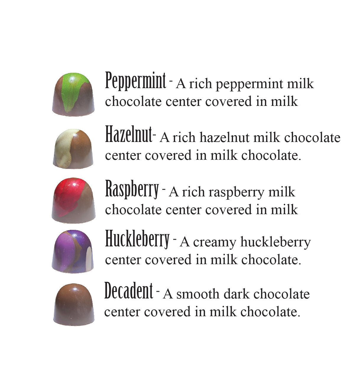 Chocolate Bonbons - 5 pack variety